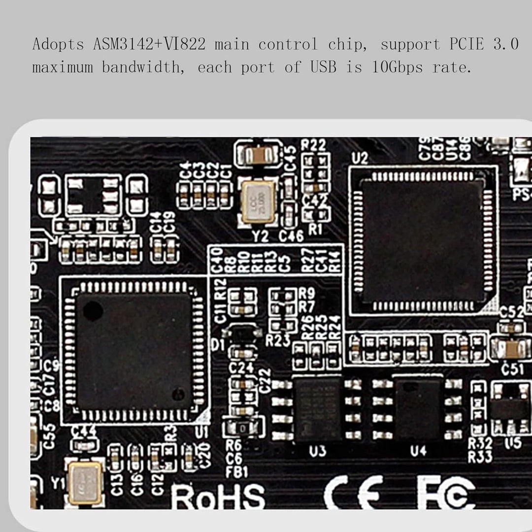 ASHATA PCI Express zu USB 3.2 GEN 2 Front Typ C Erweiterungs Karte, 10Gbps Max Speed USB C Anschlüss