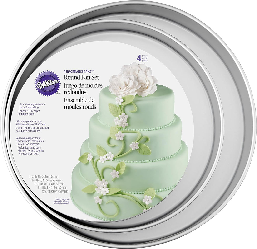 Wilton Grosses Rundes Kuchenformen-Set, Performance Pans, 4-Teilig 36.70 x 36.70 x 71.11 cm, 36.70 x