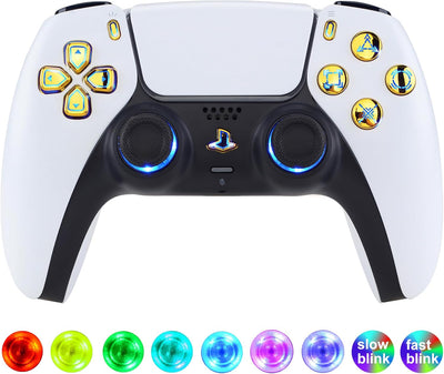 eXtremeRate DTF LED Kit für ps5 Controller BDM-030/040, Ersatz leucht D-Pad Thumbstick Share/Option/