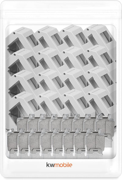 kwmobile Keystone Modul und Hutschienenadapter Set - passt auf genormte Hutschiene - 16x CAT6A Modul