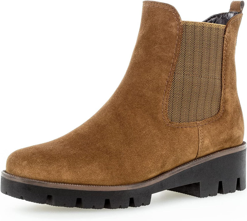 Gabor Damen Chelsea Boots, Frauen Stiefeletten,Wechselfussbett,Komfortweite (H) 37 EU Weit Braun Cog