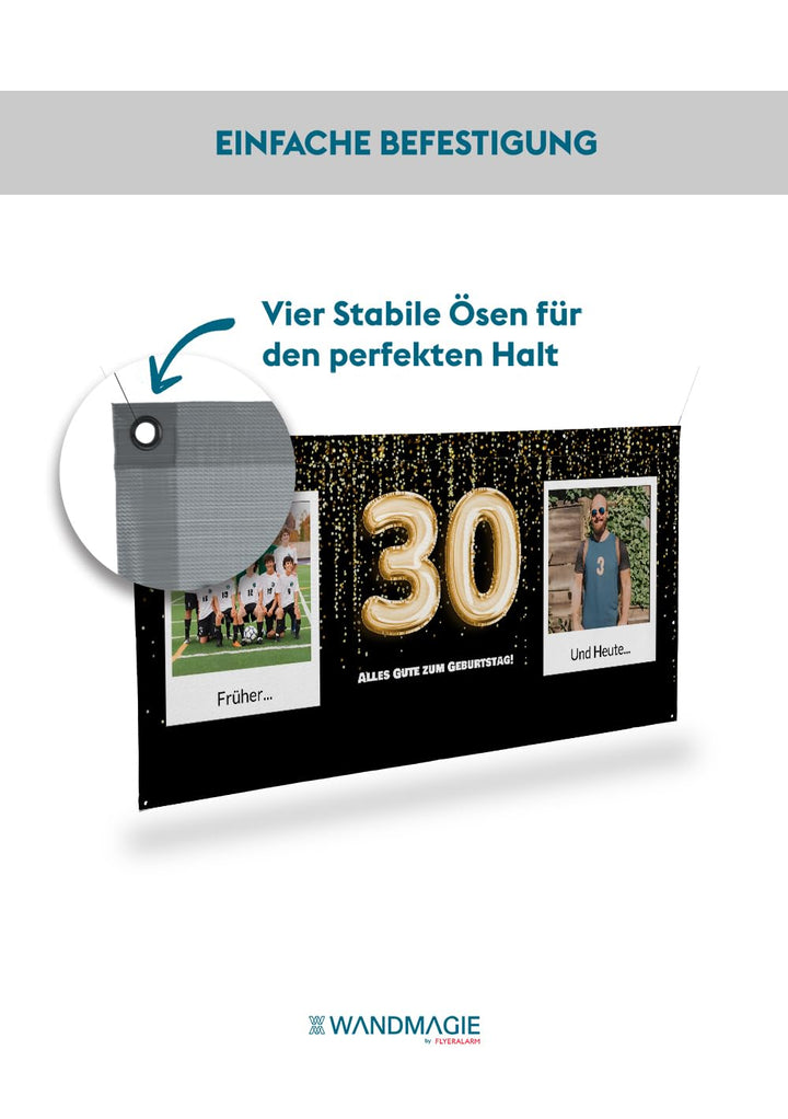 Banner zum 40. Geburtstag selbst gestalten (50cm x 150cm) Personalisierter Geburtstagsbanner für Man