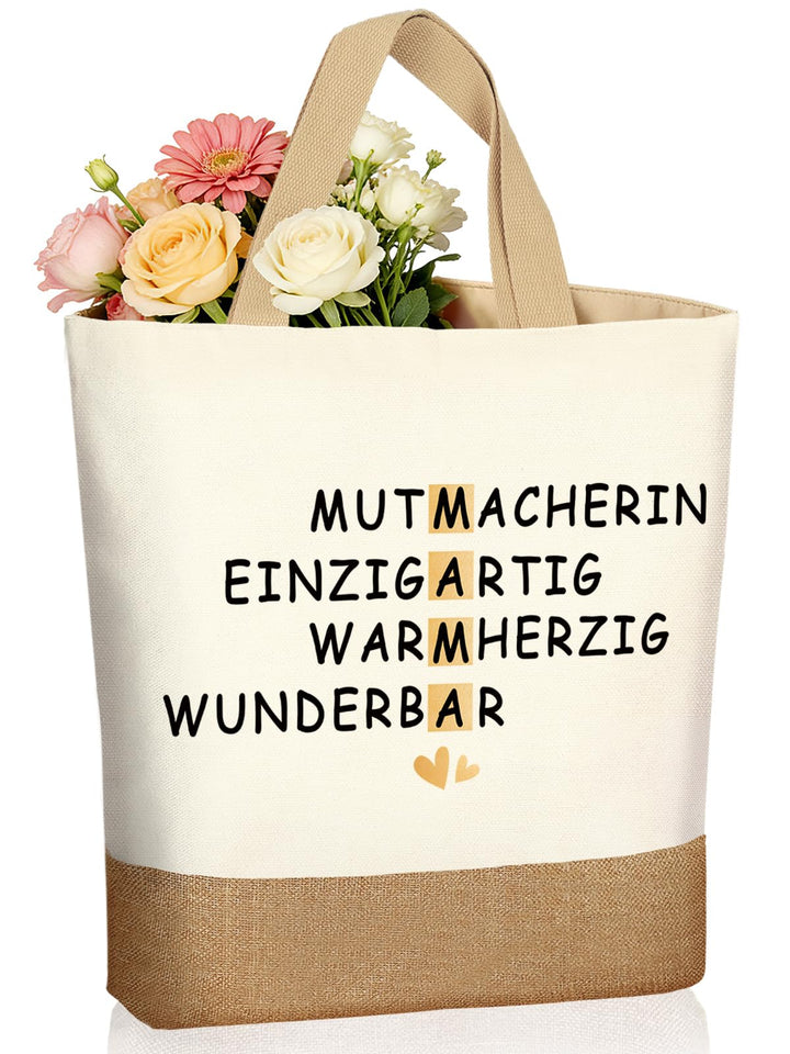 Muttertagsgeschenke für Mama, Jute Baumwolltasche Geschenke für Mama zum Muttertag Geburtstag, Mutte