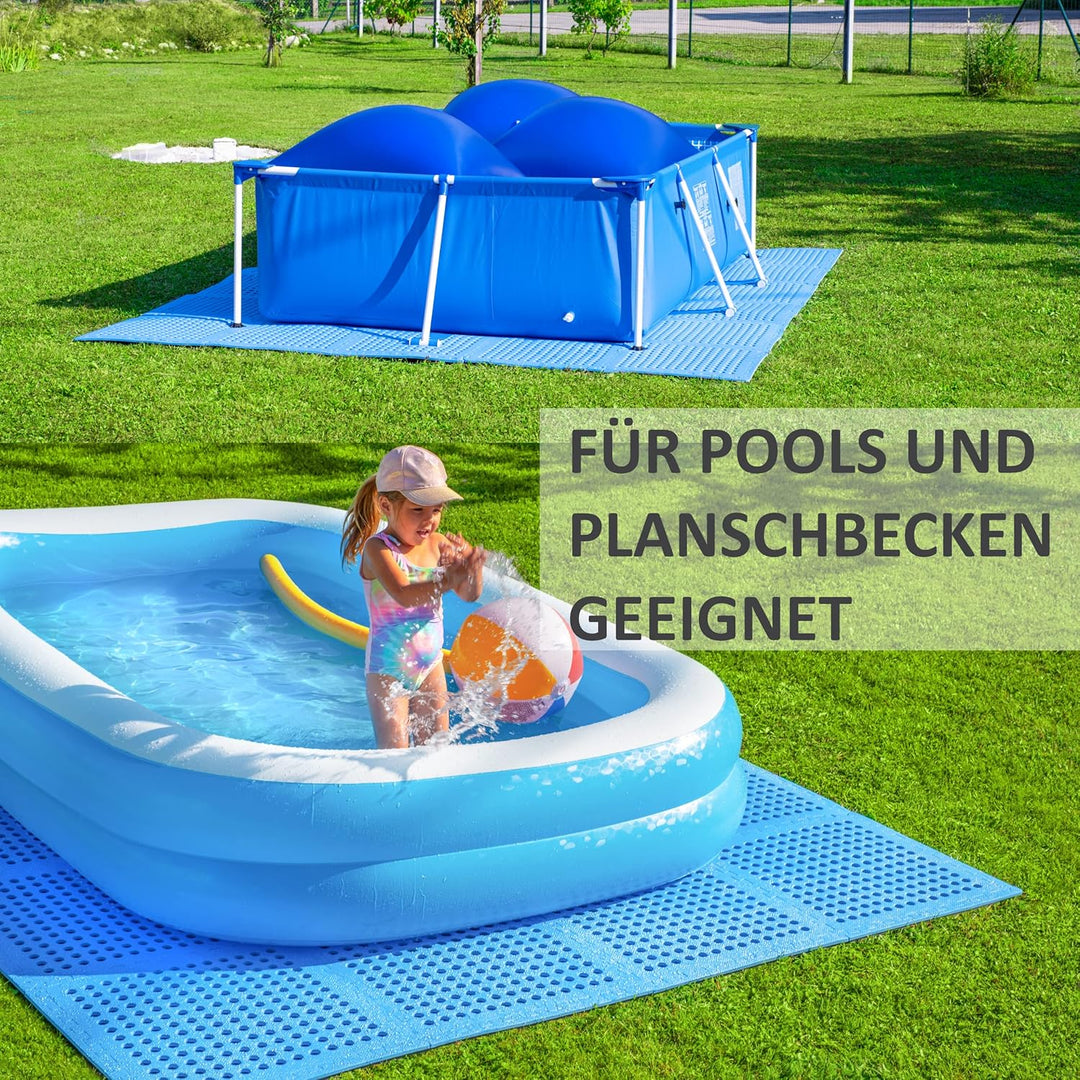 bonsport Pool Unterlegmatte Poolmatte 12 Stück - Bodenschutz Matte für den Pool/Planschbecken - Bode