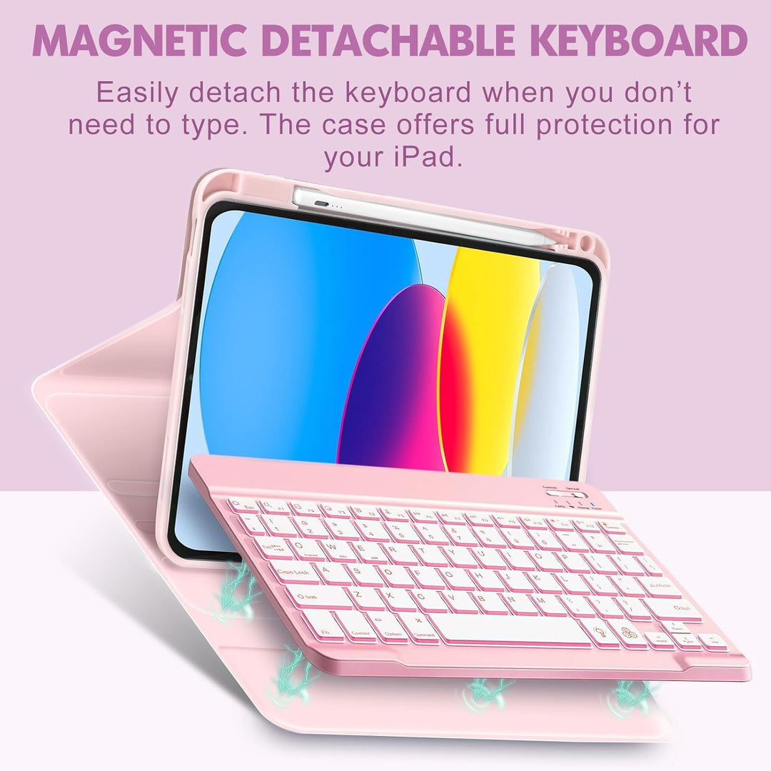 Hülle mit Tastatur für iPad A16 11. Generation 2025 / iPad 10. Generation 2022 (11/10.9 Zoll), Abneh