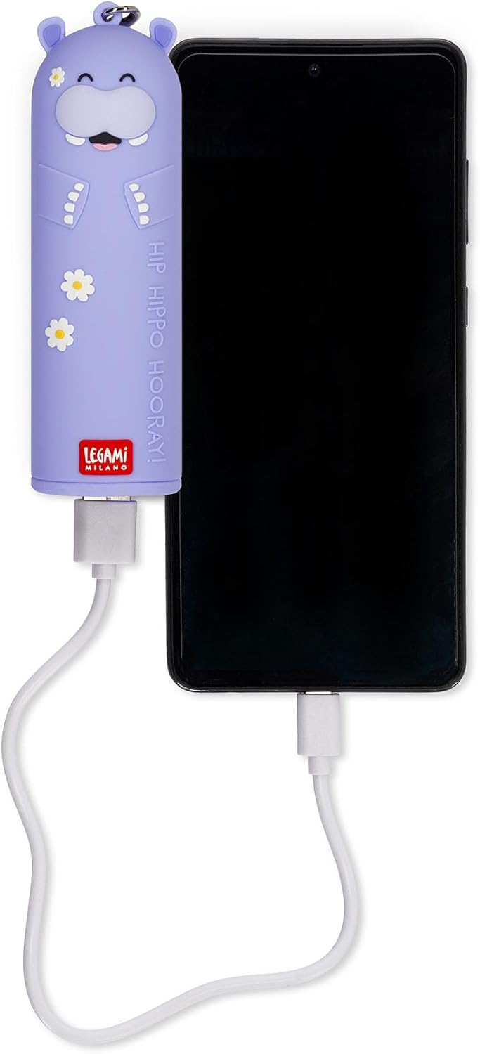 Legami - Tragbares Ladegerät - My Super Power, lädt 2 Geräte gleichzeitig, USB-Kabel Typ C im Liefer