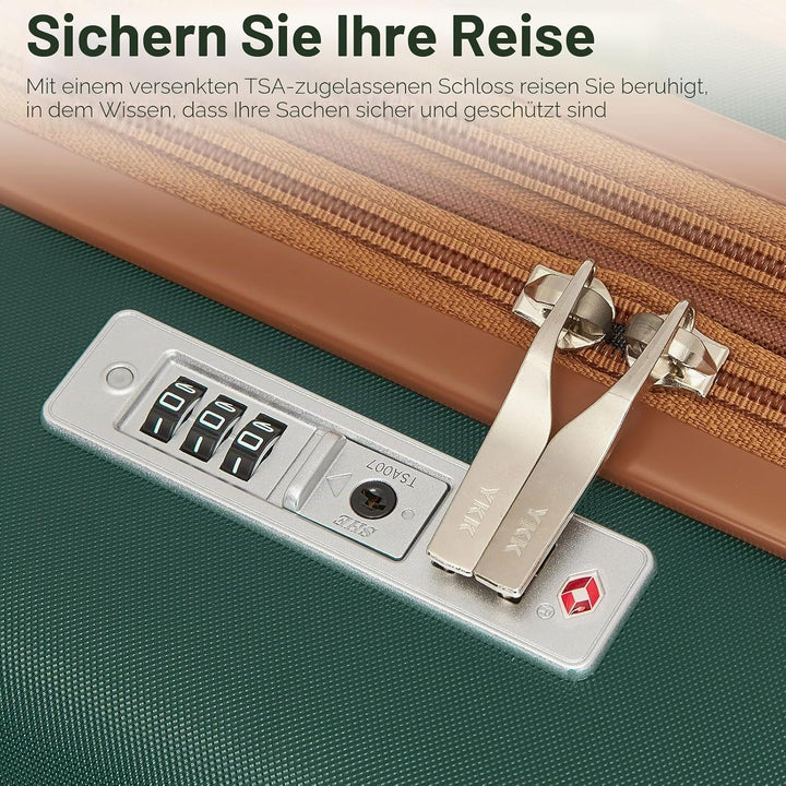KONO Kofferset 3-teilig Trolley Reisekoffer leicht aus ABS+PC mit 4 Rollen Hartschalenkoffer TSA Sch