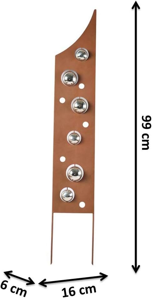 Kobolo Gartenstecker Dekostecker Rusty Bubbles in Rostoptik mit Edelstahlkugeln