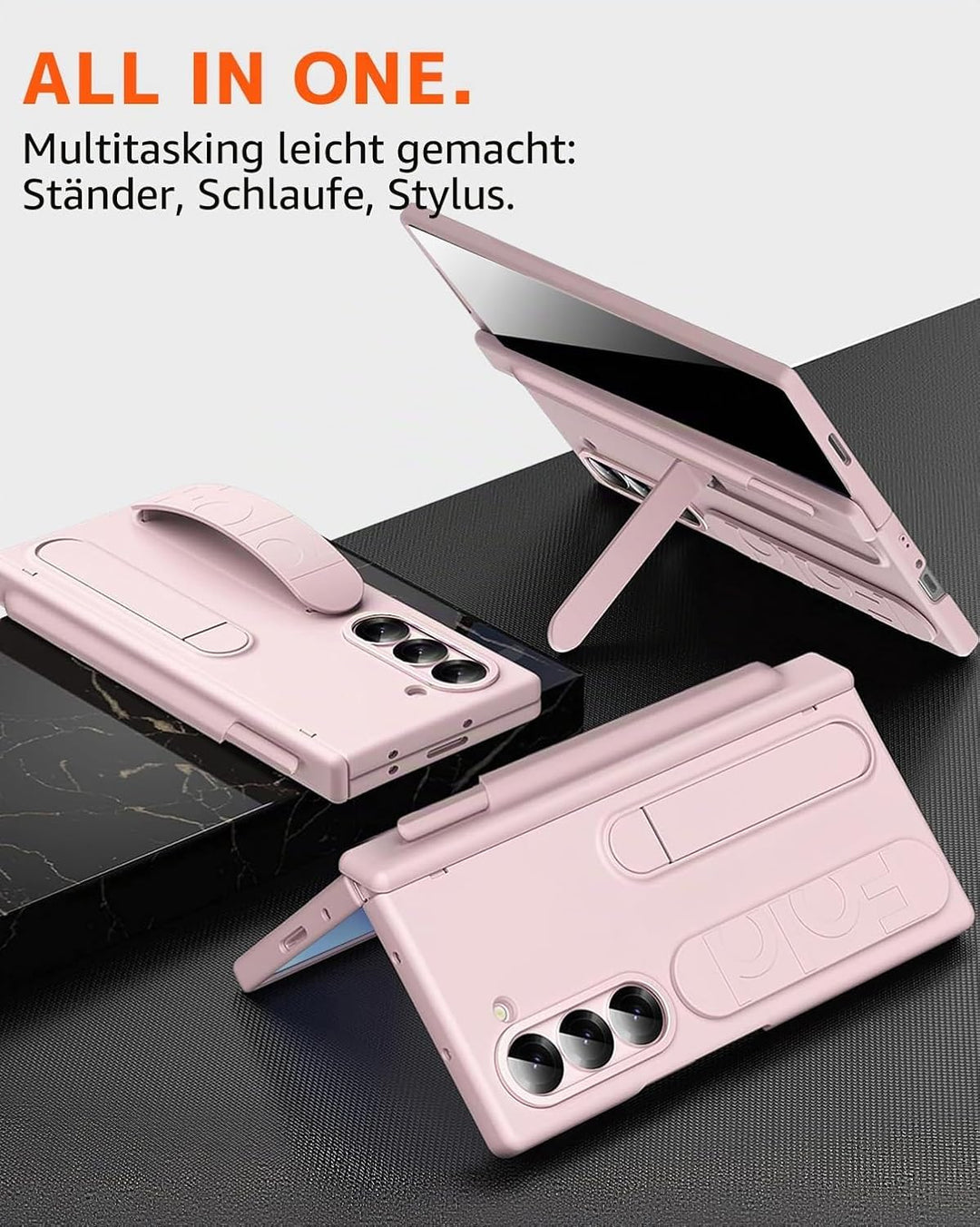 NINKI für Samsung Galaxy Z fold 7 Hülle mit Stift, fold7 case mit Privacy Screen, Scharnier fold7 sc