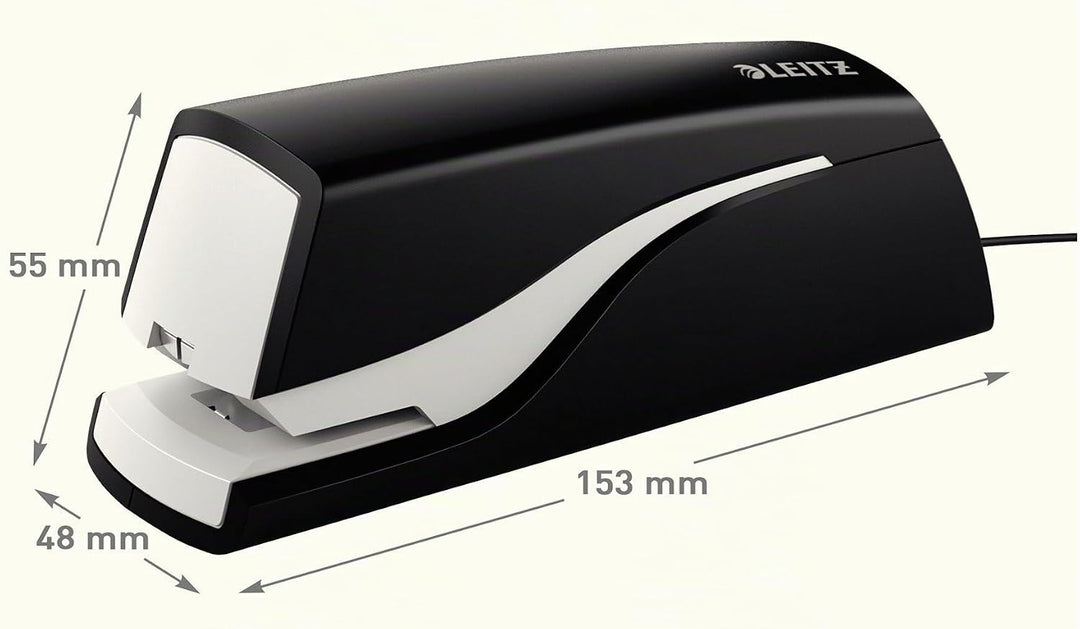 Leitz Elektrisches Büroheftgerät für 10 Blatt, Netzbetrieb, Inkl. Heftklammern, Schwarz, NeXXt-Serie