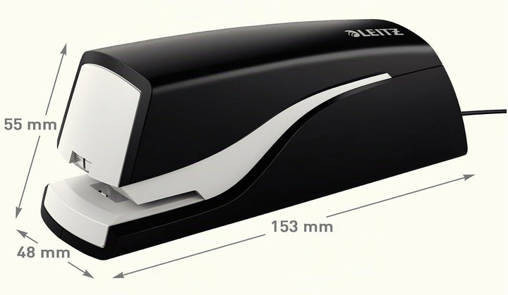 Leitz Elektrisches Büroheftgerät für 10 Blatt, Netzbetrieb, Inkl. Heftklammern, Schwarz, NeXXt-Serie