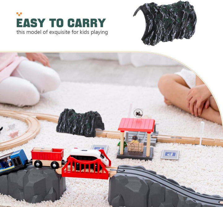 minkissy Simulation Tunnel Höhlenmodell Spielzeug Kinder 3 Stück Kunststoff Eisenbahn Zubehör Tischd