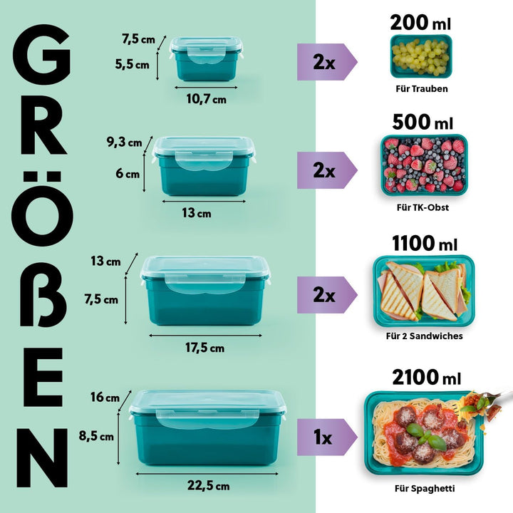 GOURMETmaxx Frischhaltedosen klick-it 7er Set | BPA-freie Vorratsdosen Spülmaschinen-, Mikrowellen-,