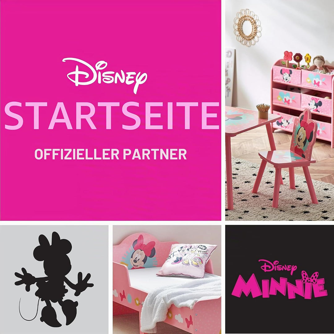 Disney Classic Minnie Maus Spielzeug-Aufbewahrungseinheit, 6 Boxen für Schlafzimmer, aus Holzwerksto