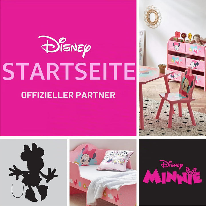 Disney Classic Minnie Maus Spielzeug-Aufbewahrungseinheit, 6 Boxen für Schlafzimmer, aus Holzwerksto