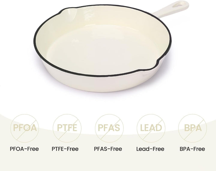GFTIME Emaille Gusseisen Kochgeschirr Set 5-teilig, Töpfe und Pfannen Set, Schmortopf mit Deckel, Du
