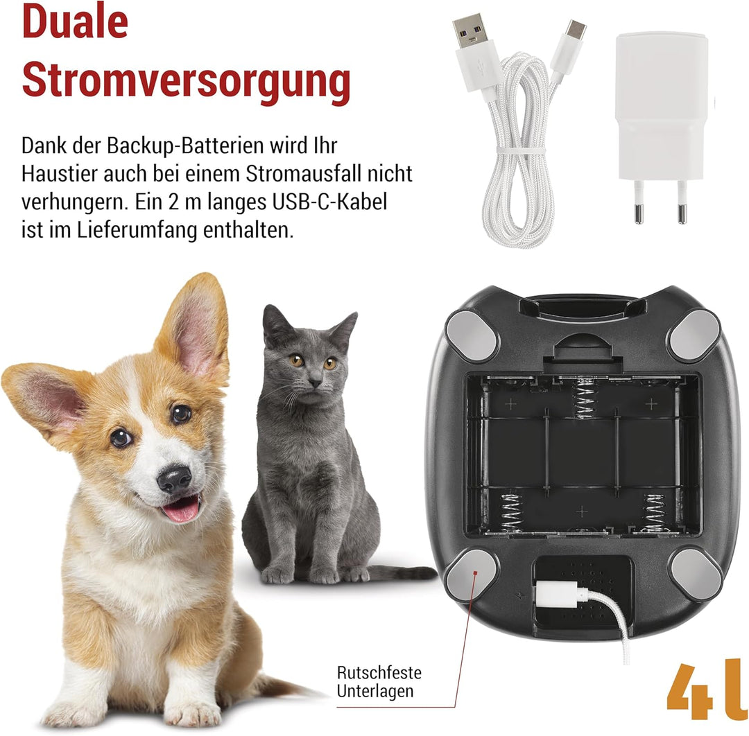 EMOS - GoSmart Futterautomat 4 l - WLAN Pet Care Futterspender mit App - Trockenfutter Automat für K