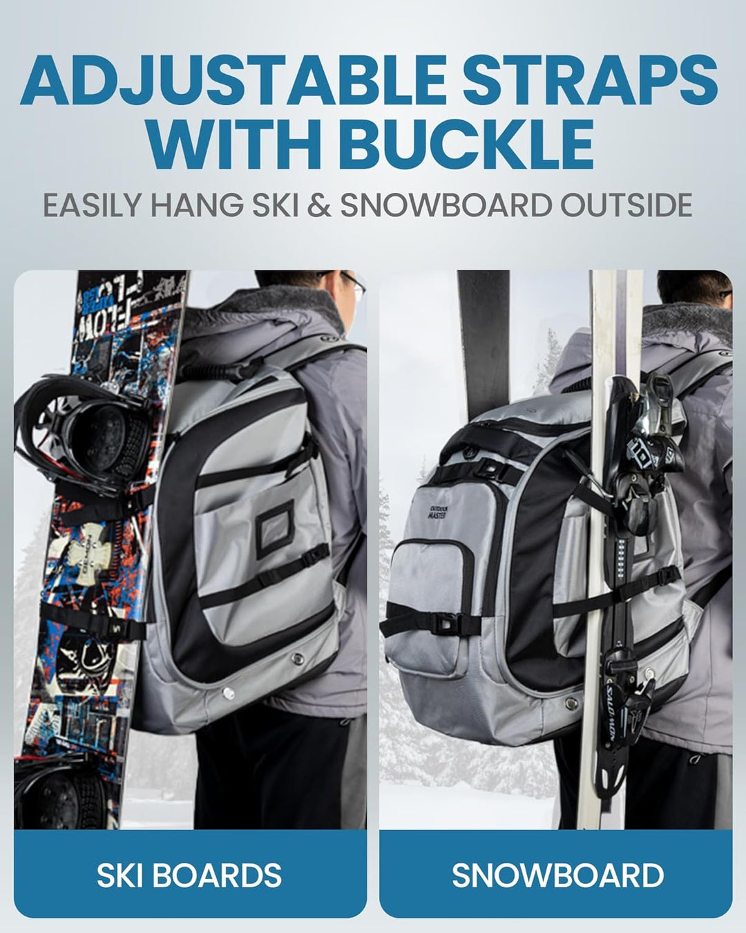 OutdoorMaster Unisex 65l Rhino Ski Boot Bag Skischuhtasche (1er Pack) Einheitsgrösse Silber Grau, Ei