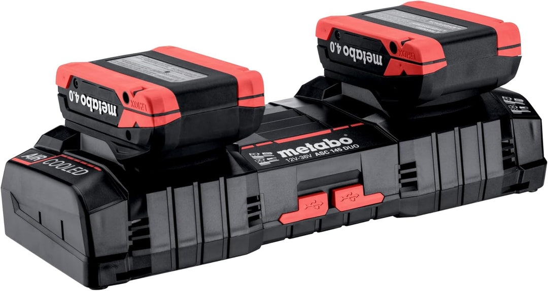 Metabo Universal-Doppel-Schnellladegerät ASC 145 DUO , 12-36 V, "AIR COOLED", EU - 627495000