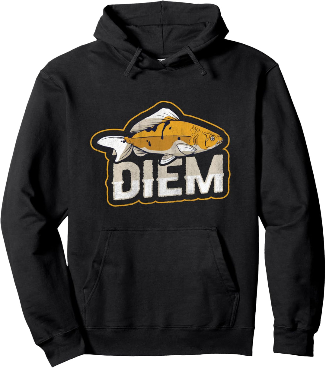 Carp Diem lustiges Karpfen Angel Pullover Hoodie
