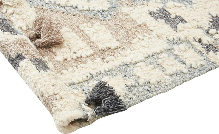 Kelim-Teppich Wolle bunt 160 x 230 cm handgewebt geometrisches Muster Mrgavet