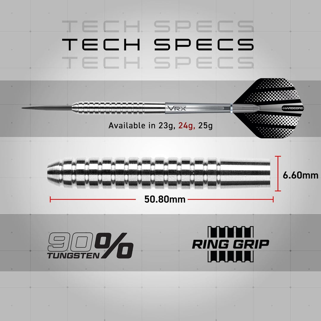 RED DRAGON Rebels Darts Set 21g, 23g, 24, 25g oder 26g Tungsten Steel Tip Darts Set mit Flights und