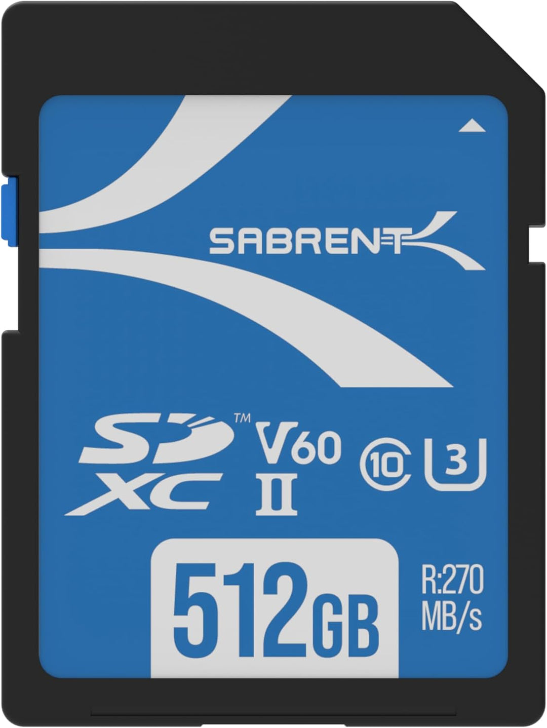 SABRENT SD Karte 512GB V60, SDXC Card UHS II, SD Speicherkarte Class 10, U3, L270MB/s S170MB/s Full