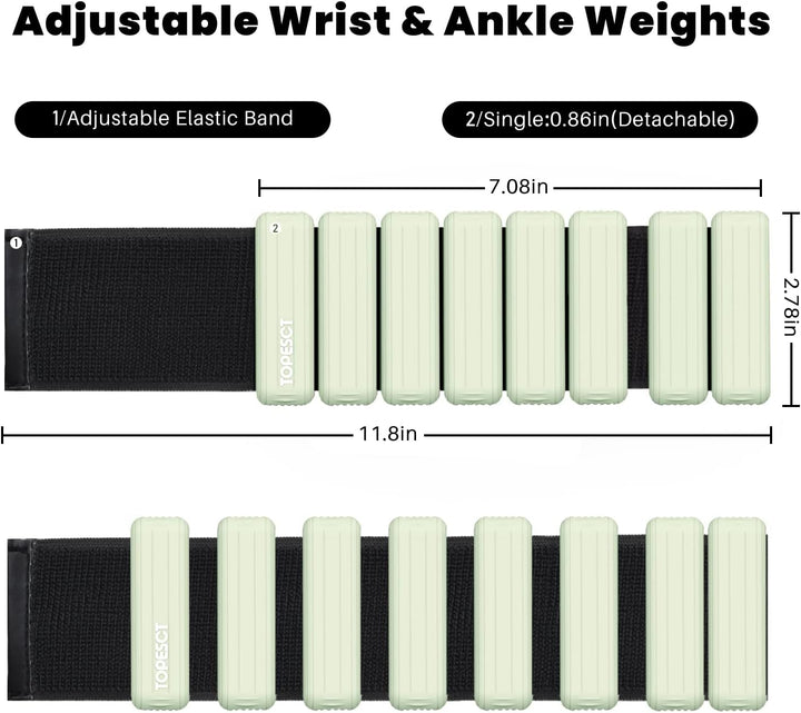 TopEsct Verstellbare Handgelenkgewichte – Set mit 2 Stück (je 0,9 kg) | Langlebiges tragbares Handge