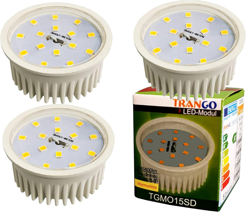 Trango 3er Set 6729IP65-032MO LED Einbaustrahler IP65 aus Edelstahl gebürstet inkl. 3x 5 Watt 3000K