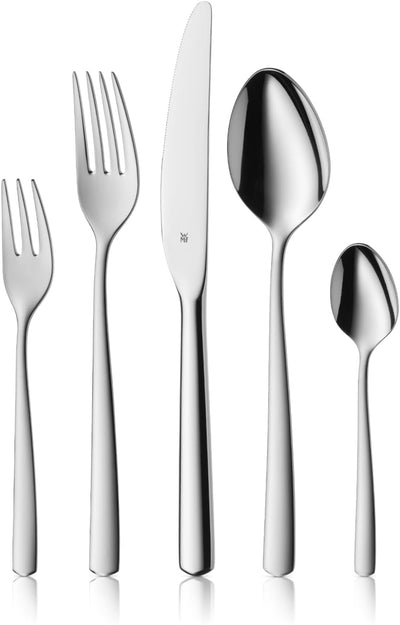 WMF Boston Besteck Set 12 Personen, Essbesteck 60 teilig, Monobloc-Messer, Cromargan Edelstahl polie