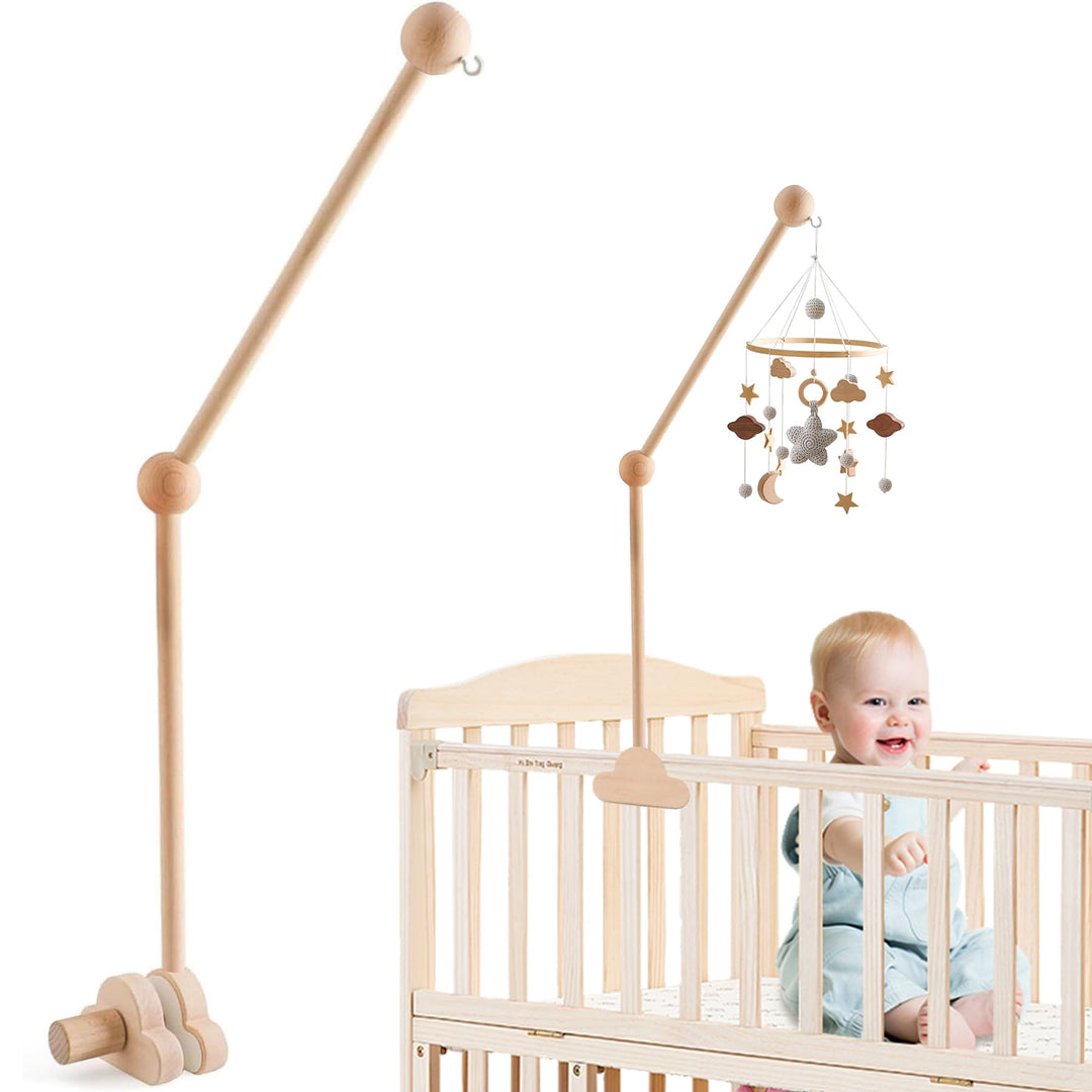 Mobile Halterung Holz,Baby Mobile Halterung für Babybett,Verstellbarer Mobile Halterung Wickeltisch
