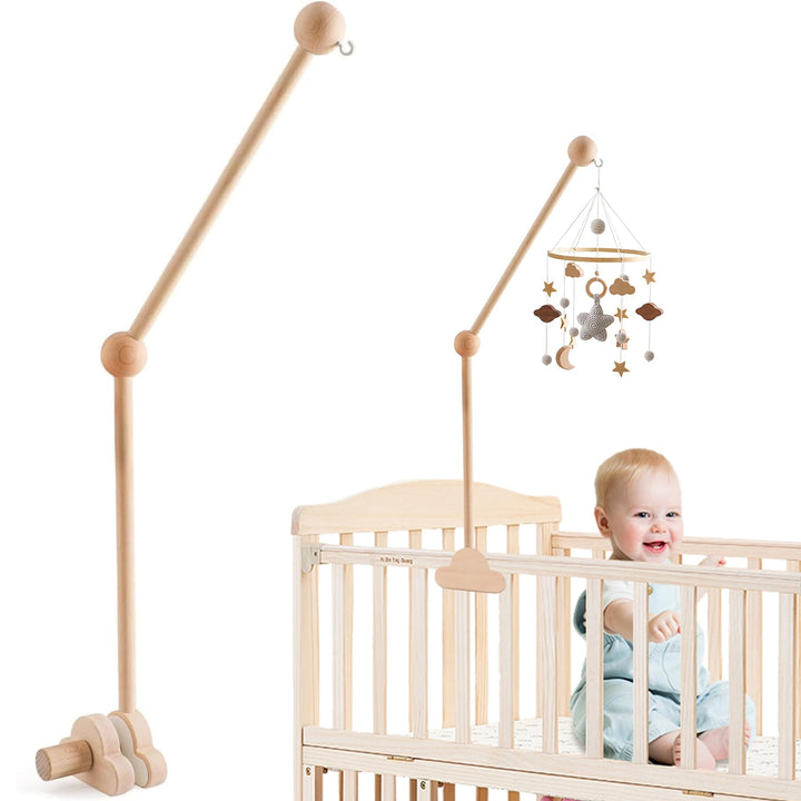 Mobile Halterung Holz,Baby Mobile Halterung für Babybett,Verstellbarer Mobile Halterung Wickeltisch