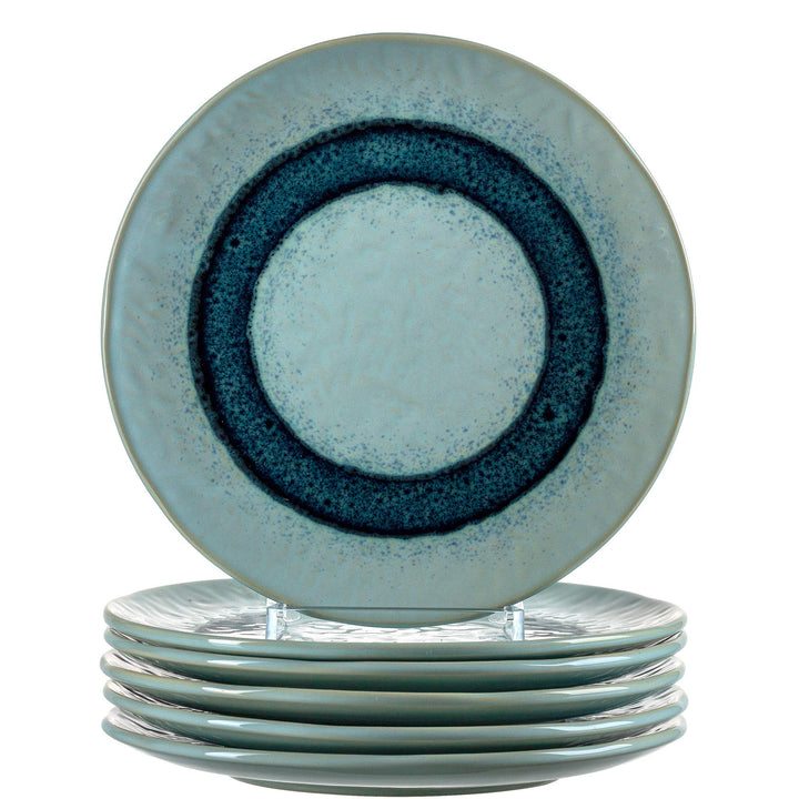 LEONARDO HOME 018544 MATERA 6er Set Teller, Keramik, blau, Blau
