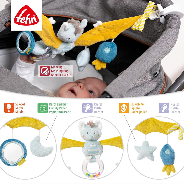 Fehn Kinderwagenkette Spielzeug Fledermaus – Baby Mobile Kette mit niedlichen Figuren zum Aufhängen