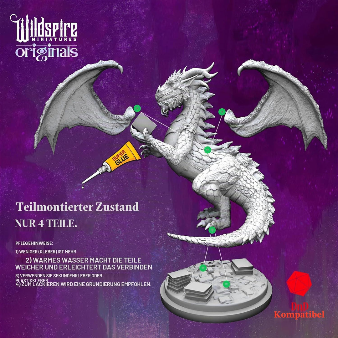 Wildspire Fantasy Miniatures & Bookish Dragon für DND - 28mm-32mm Bulk Dungeons & Dragons Monster Fi