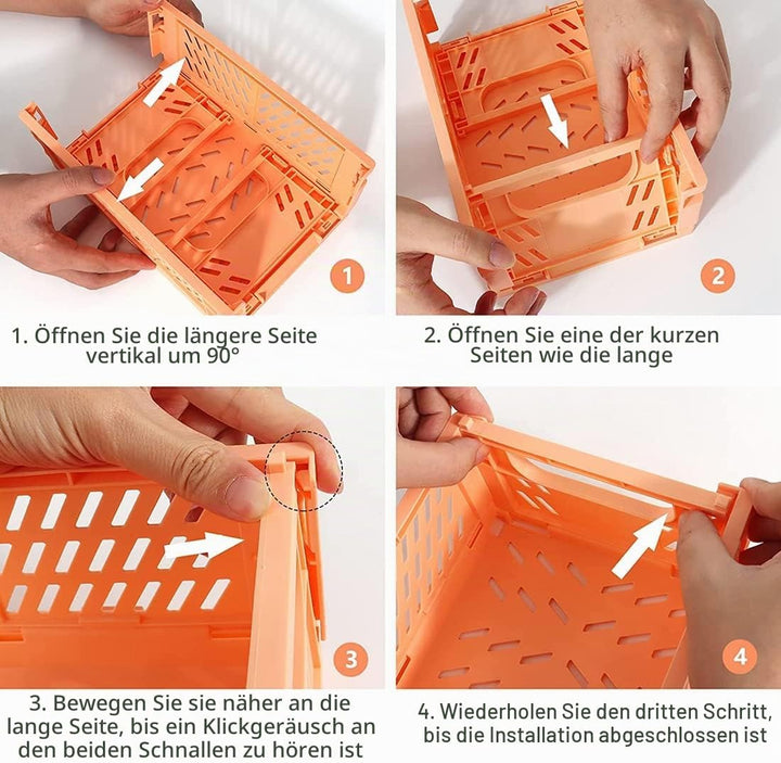 6 Stücke Klappbox,Folding 22*15*8.7cm Klappbox Klein,Klappboxen Faltbar Stabil für Klappkiste Gross,