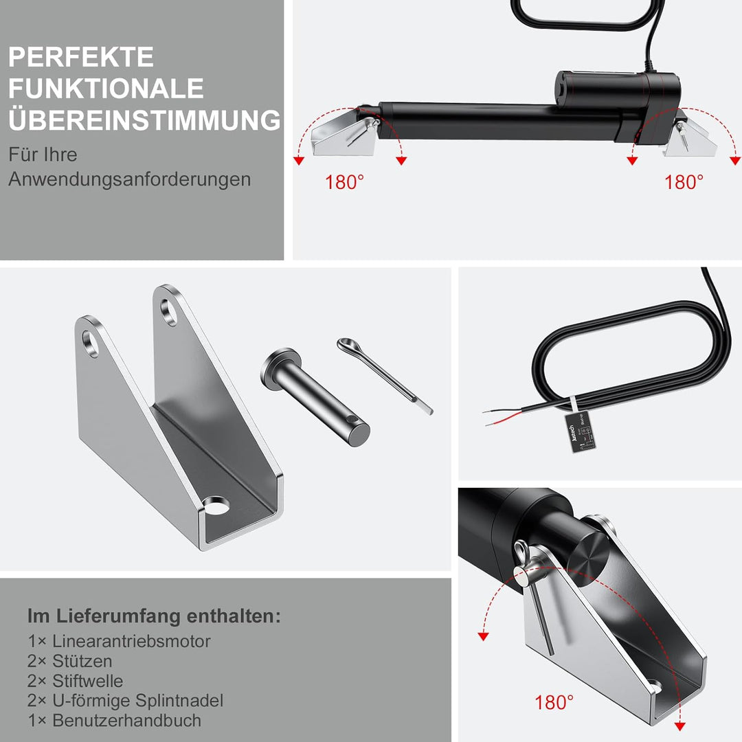 Justech 3000N 200mm Hub max Linearantrieb Linearmotor Verstellantrieb Toröffner Linear Actuator Moto