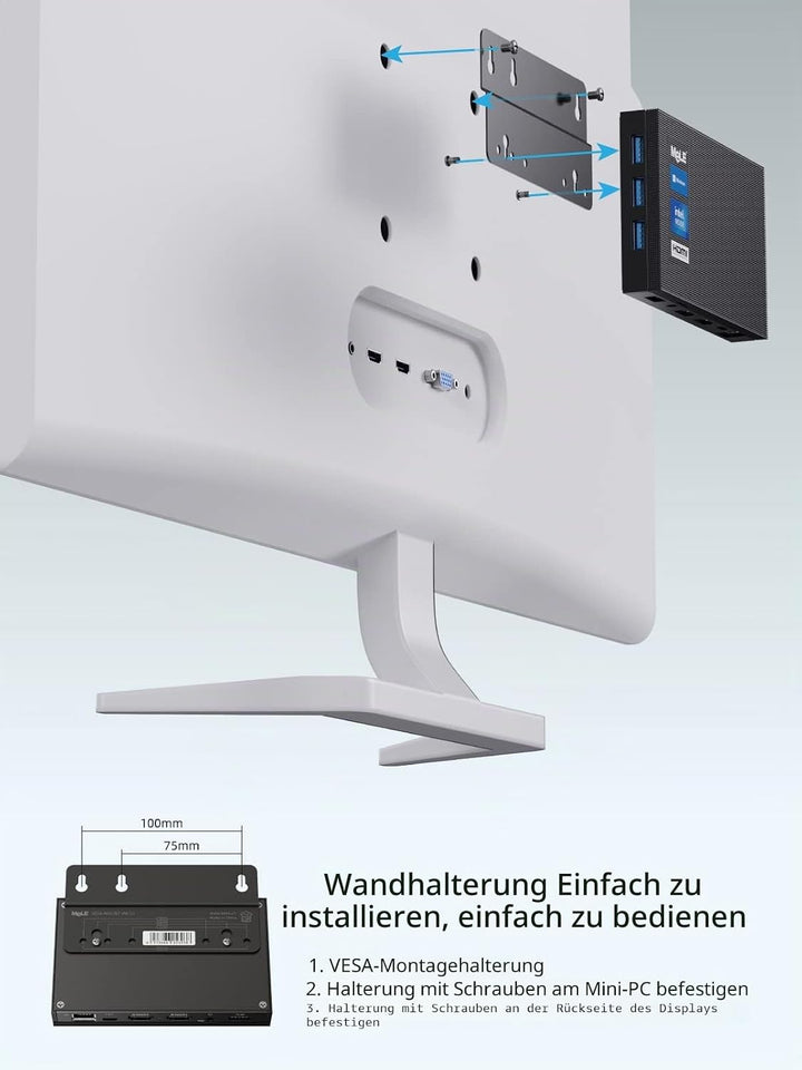 MeLE Mini PC Lüfterlos Quieter3Q N5105 8 GB/256 GB Desktop-Computer Micro PC M.2 SSD bis zu 4 TB Dua