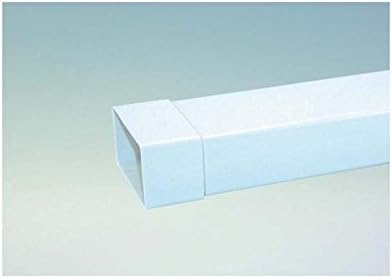 Flachkanal 125er Abluftsystem Vierkantrohr L 100 cm in weiss Ablufttechnik mit Muffe lose aufgesteck