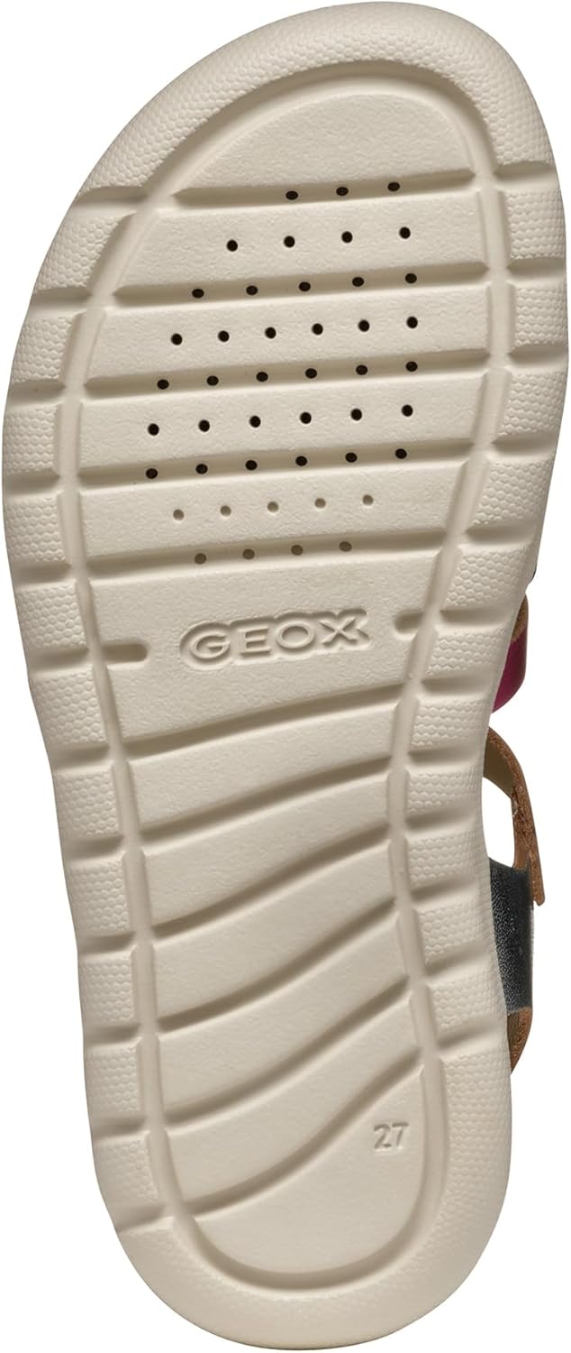 Geox Mädchen J Soleima Gir Sandal 25 EU Silver Multicolor, 25 EU Silver Multicolor