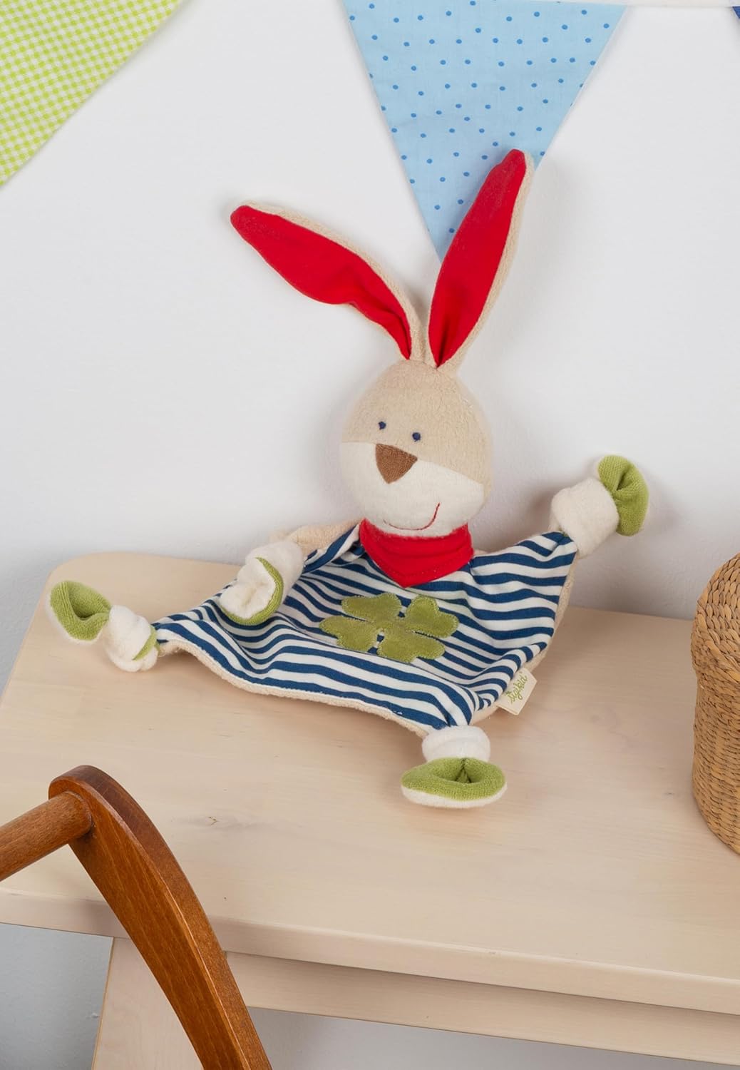 SIGIKID 40504 Schnuffeltuch Hase Green Mädchen und Jungen Babyspielzeug empfohlen ab Geburt blau Bla
