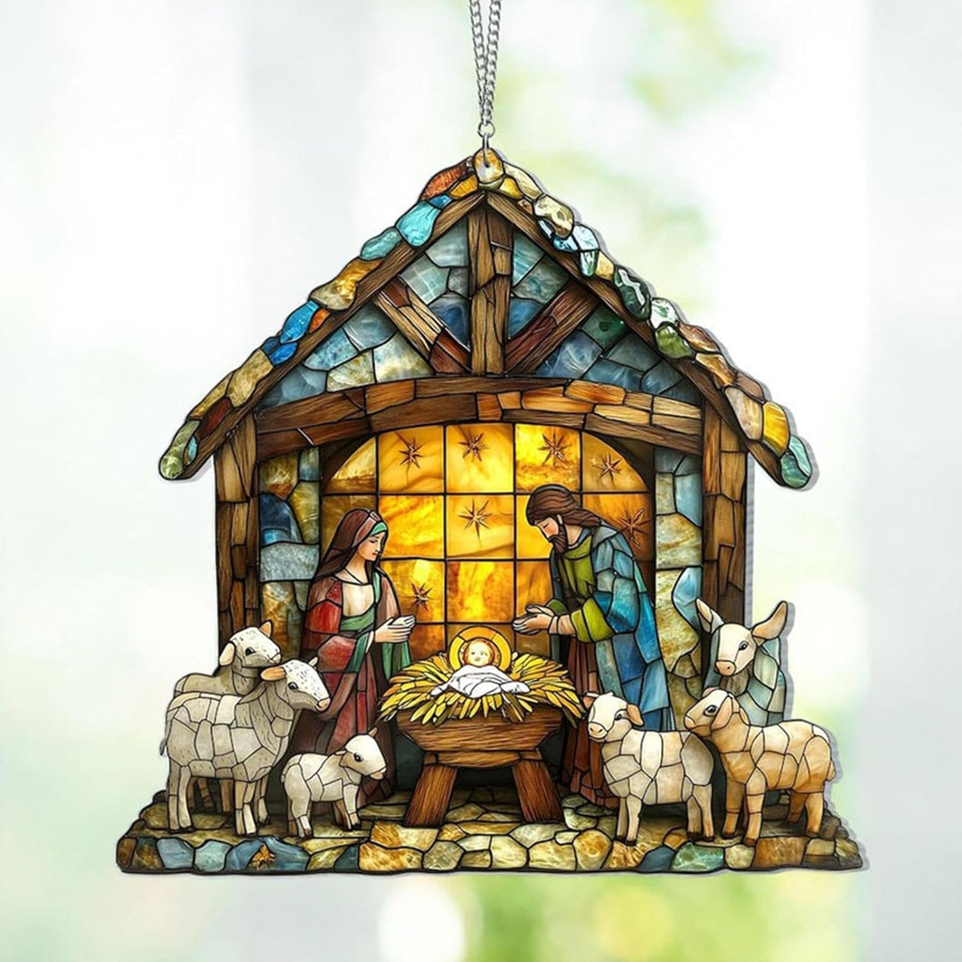 Weihnachtskrippen-sonnenfänger, Weihnachtskrippe Sonnenfänger, Jesus-Sonnenfänger, Weihnachts-Sonnen