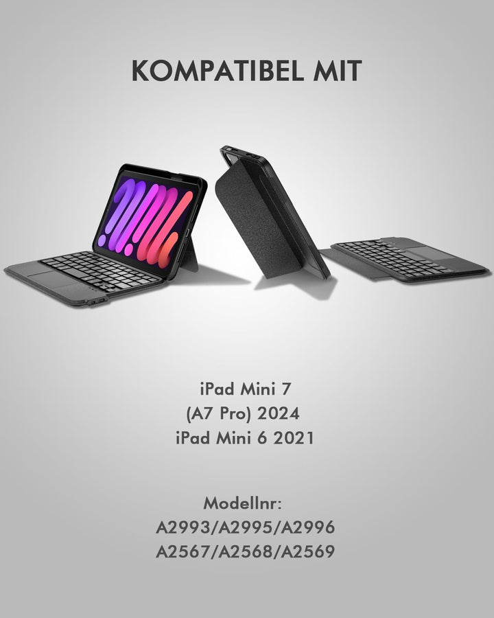Doohoeek Trennbare Tastatur Hülle für iPad mini 7/6, Bluetooth Kabellose Tastatur für iPad mini 7 20