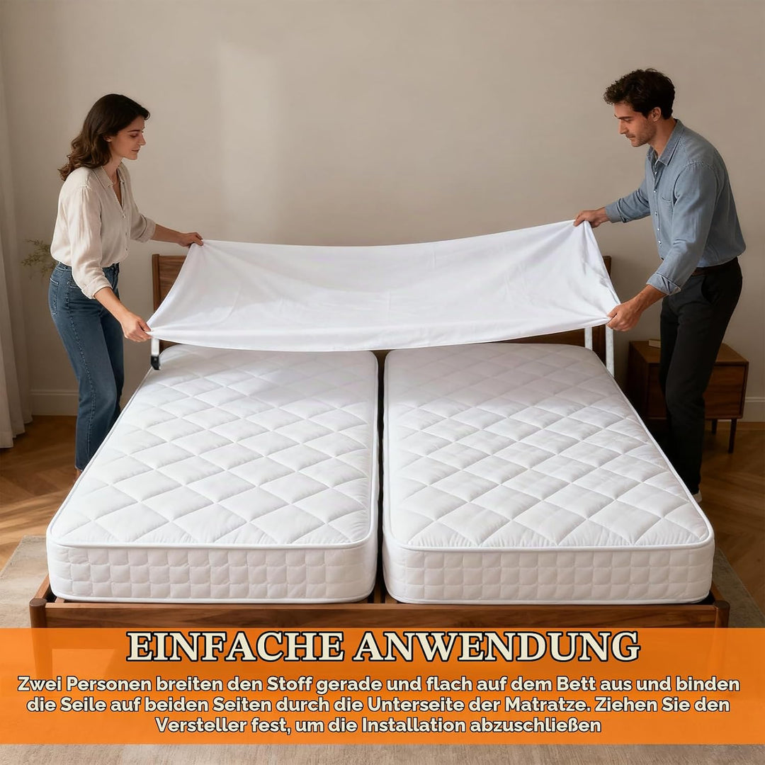 Liebesbrücke für Matratzen 230×50cm, Kein Verrutschen, Verstellbarer Verrutschen Matratzenkeil mit M