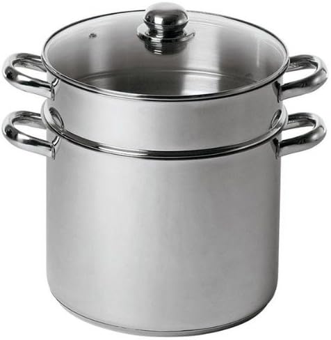Baumalu 342639 Couscous-Topf 9 l, 24 cm, Stahl, Silber Diamètre : 24 cm, Diamètre : 24 cm