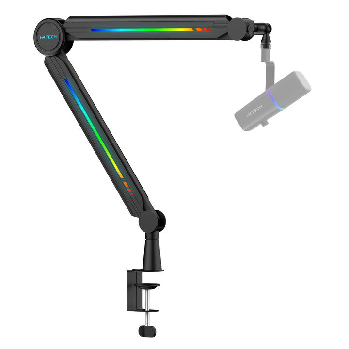 IXTECH RGB Mic Boom Arm High Profile, Overhead Boom Arm Mikrofonständer Schreibtischhalterung, verst