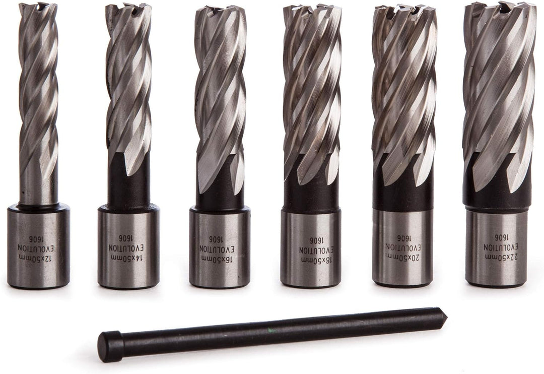 Evolution Langserienfräser Magnetbohrer-Set, 50 mm (6 Stück) 50 mm (Pack of 6), 50 mm (Pack of 6)
