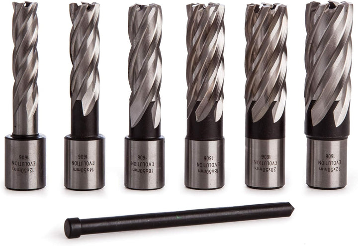 Evolution Langserienfräser Magnetbohrer-Set, 50 mm (6 Stück) 50 mm (Pack of 6), 50 mm (Pack of 6)