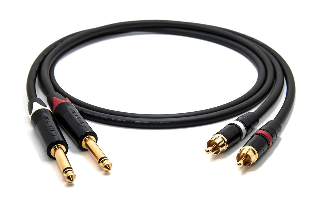 enoaudio Mogami 2534 Quad Stereo Paar (L,R) Audio Kabel | Neutrik Gold Cinch RCA - 6,3mm TS klinke |