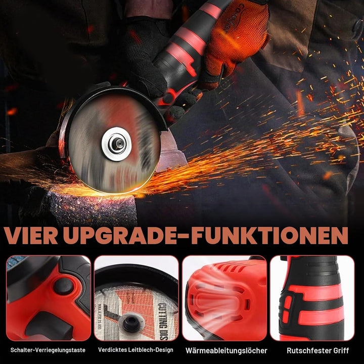 Mini Winkelschleifer, 16.8V Professional Winkelschleifer Set mit 2 Batterien 2000mAh, Trennschleifer